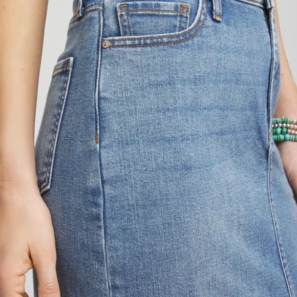 Chico's Blue Midi Pencil Skirt with Front Slit - Picture 4 of 4